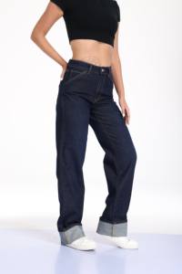 Dark Blue <b>Women</b> Washed straight Denim Jeans Fashion <b>Trousers</b> <b>for</b> <b>women</b> - Product Image 4