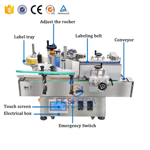 Tự động vòng vuông Máy dán nhãn chai Tabletop có thể Sticker nước rượu vang cho gỗ trường hợp bao bì động cơ PLC corecomponents - Product Image 4