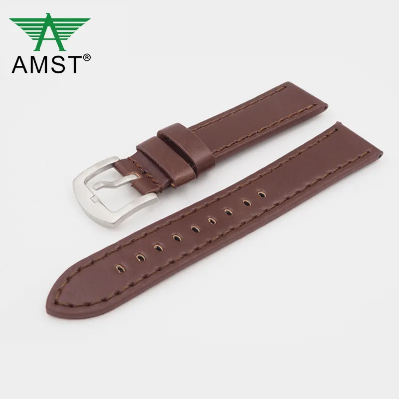 AMST high quality best price leather watch band eather watch strap