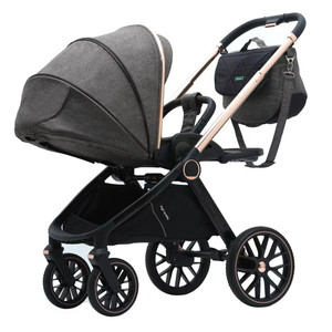 Poussette bébé de luxe pouvant s'asseoir et s'allonger Poussette bébé pliable portable de 0 à 3 ans/<span class=keywords><strong>brouette</strong></span> à 4 roues avec dos respirant - Product Image 6