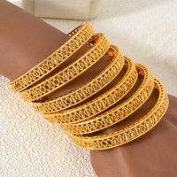 Gelang Wanita Model Fashion, Warna Emas 14K, Perhiasan Dubai, Gelang Bunga, Merek Desainer Afrika, Perhiasan Ethiopia Hawaii