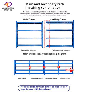 مصنع الجملة المتوسطة واجب 5 طبقات رفوف المحمول دائم على عجلات مسحوق الايبوكسي المغلفة - Product Image 6