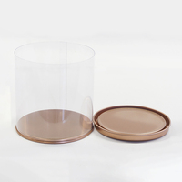 Boîte cylindrique en étain personnalisée, emballage cylindrique en plastique PET, boîte à chocolat transparente, emballage alimentaire cylindrique rond transparent