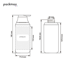 500ml <b>750ml</b> PET Pump <b>Bottle</b> for Shampoo Lotion Body Wash - Custom Hair & Body Care Dispenser Container Wholesale - Product Image 4