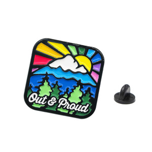 Broche/Pin Quadrado de Liga Metálica Arco-Íris Estilo Instagram Personalizado Unissex para Decoração de Mochila - Product Image 4