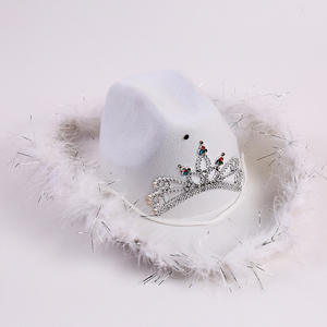 Sombreros <span class=keywords><strong>de</strong></span> vaquero rosa <span class=keywords><strong>de</strong></span> aleros grandes <span class=keywords><strong>con</strong></span> <span class=keywords><strong>plumas</strong></span> Sombrero <span class=keywords><strong>de</strong></span> vaca en forma <span class=keywords><strong>de</strong></span> no tejido Evento <span class=keywords><strong>de</strong></span> fiesta para fiesta - Product Image 5