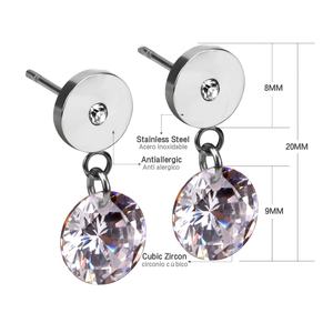 Diamond Gold Jewelry <b>Earring</b> Type Surgical <b>Stud</b> <b>Earrings</b> Crystal Kids Stainless Steel Women <b>Earring</b> - Product Image 2