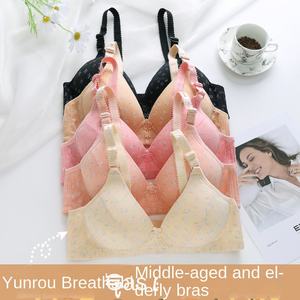 Taza de molde fino Floral para mujer con <span class=keywords><strong>dibujo</strong></span> lateral inalámbrico Floral para madre, ropa interior de realce de punto transpirable brillante para sujetar el pecho para - Product Image 3