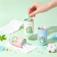 Lingettes humides miniatures en tissu non tissé doux et écologique pour femme, en boîte, avec porte-clés, vente en gros