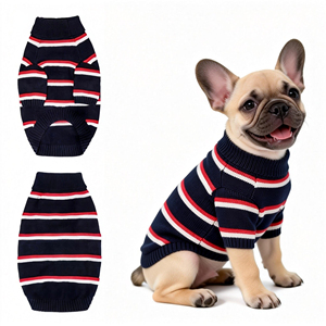 Hochwertiger Haustierpullover, weich gestreift, blau, warm und bequem, lässig und modisch, geeignet für den täglichen Gebrauch. - Product Image 2
