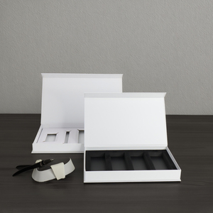 Custom White Hard <b>Paper</b> Cardboard Magnetic Flip Closure Rigid Gift <b>Box</b> with Inner Lining - Product Image 2