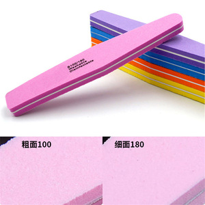Tiras de esponja para limar uñas, grano 100/180, reutilizables para pulir manicuras - Product Image 1