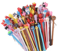 Soododo 2026 – Stylo promotionnel mignon à motif de dessin animé pour étudiants, pointe fine 0,5 mm, en plastique noir, fournitures scolaires en gros