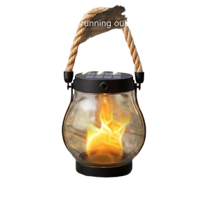 Солнечный светодиодный фонарь <span class=keywords><strong>Solar</strong></span> Flame из ABS-пластика для сада, кемпинга и рыбалки, декоративный светильник с USB-зарядкой - Product Image 2