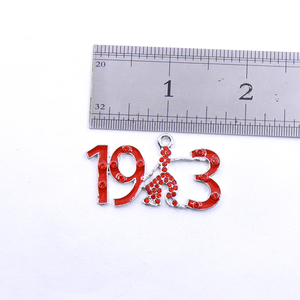 เครื่องประดับทำจากโลหะประกายเพชรสำหรับผู้หญิงสังคมคลับ EST 1913เดลต้าช้าง DST sority ตุ้มห้อยออกแบบได้ตามต้องการ - Product Image 4
