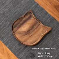Plateau à thé chinois minimaliste empilable en bois de noyer massif et petite table avec porte-théière et tapis à collation