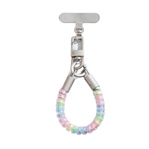 Cordon de téléphone portable en TPU, bracelet multicolore à perles de cristal, boucle en métal, support de téléphone pour poignet - Product Image 5
