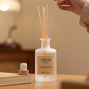 Aikun MOQ30pcs Kraft 250ml Round Glass Bottle Paper Tube Sticker Logo Custom Lasting Scent Aroma <b>Reed</b> <b>Diffuser</b> Set <b>for</b> Holiday - Product Image 2