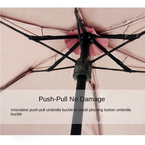 Parapluie de poche compact et portable, anti-UV, en caoutchouc noir, à cinq plis et six baleines, pour femmes, pour fabricants - Product Image 5