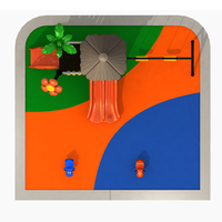 Équipement de jeu extérieur écologique commercial pour jardin, usage éducatif, toboggan et balançoire en plastique pour enfants, parc d'attractions