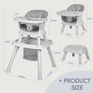 7-in-1 Safety Plastic High <b>Chair</b> Reading <b>Table</b> Phone Stand <b>Foldable</b> Eco-Friendly for Baby Feeding Kids Study Dining Living Room - Product Image 3