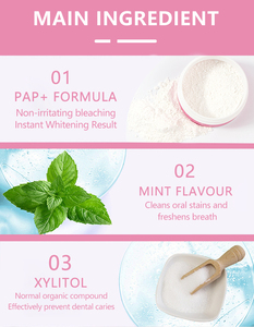 Poudre de blanchiment des dents <span class=keywords><strong>PAP</strong></span> à saveur de menthe bio 30g à la maison - Product Image 5