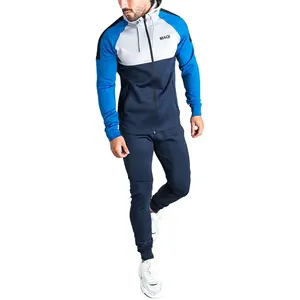 Toptan üretici boş tam zip boy rahat polyester temel streetwear jogger seti unisex düz eşofman