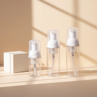 Nouvelle arrivée, flacon transparent en mousse pour emballage cosmétique, distributeur sous pression, flacon en PET pour nettoyant visage
