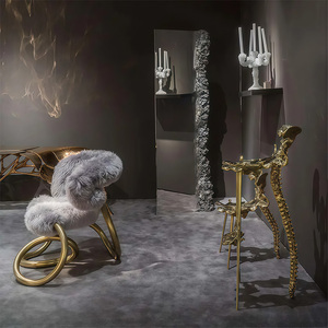 Sedia Singola Moderna di Lusso Italiana, Sedia Alta di Fascia Alta in Ottone e Osso per Sala da Pranzo, Casa, Ufficio, Villa, Bar, Sedia in Rame Puro per Soggiorno - Product Image 3