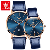 Olevs marque 5869 montres pour hommes montre à Quartz étanche montre-bracelet avec date calendrier dame horloge Couple montre