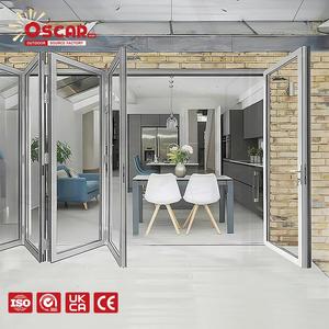 Porte pliante accordéon moderne italienne surdimensionnée pour extérieur, rétractable, coulissante, pour devantures de magasins résidentiels - Product Image 1