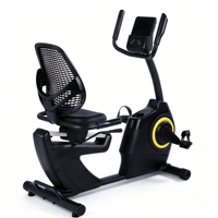 Vélo d'exercice couché à entraînement par courroie avec volant d'inertie de 4,5 kg, contrôle programmable, moniteur de fréquence cardiaque LCD, pour la maison et les seniors