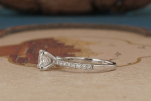 Bague de luxe en or 14 carats avec diamant de laboratoire pour femme, coupe brillante, diamant synthétique, bague de fiançailles, bijoux fins, mariage - Product Image 4