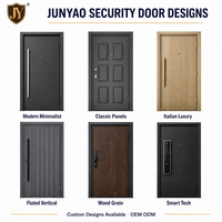 Porte d'entrée blindée JUNYAO, cadre en acier renforcé, testée aux chocs, jointée en EPDM, certifiée CE AS2047 NFRC, pour projets commerciaux