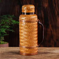 Nouvelle Bouilloire Thermos en Acier Inoxydable Isolée en Bambou de Style Chinois avec Affichage de Température, Grande Capacité, Idéale pour les Fêtes, Maison et Voyage