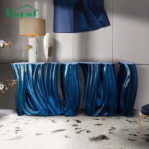 <span class=keywords><strong>Table</strong></span> d'entrée de style luxe léger, <span class=keywords><strong>table</strong></span> <span class=keywords><strong>console</strong></span> haut de gamme en fibre de verre, design italien, meubles de salon pour villa - Product Image 3