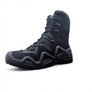 TSB07 Heavy duty camping Men camping <b>hiking</b> cow leather suede high top tactical <b>boots</b> black color stock wholesales - Product Image 3