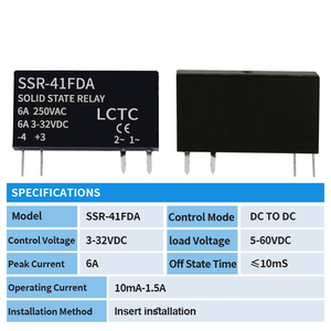5V 3V 3.3V trạng thái rắn <span class=keywords><strong>Relay</strong></span> 1A, <span class=keywords><strong>DC</strong></span> SSR, đầu vào: 3-32vdc, đầu ra: 5-60vdc, 41fdd, không tiếp xúc, mỏng <span class=keywords><strong>Relay</strong></span> 41f <span class=keywords><strong>DC</strong></span>-<span class=keywords><strong>DC</strong></span>, DIN <span class=keywords><strong>Relay</strong></span> chuyển đổi - Product Image 5