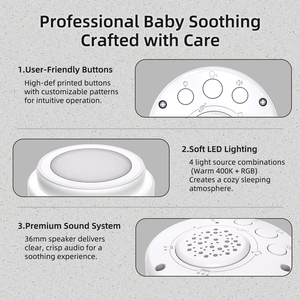 Luz Nocturna con Canciones de Cuna RGB, Batería de Litio de 300 mAh, Caja de Música con Ruido Blanco, Control por Voz, Tarjeta de Memoria, Sensor de Llanto para Peluches - Product Image 4