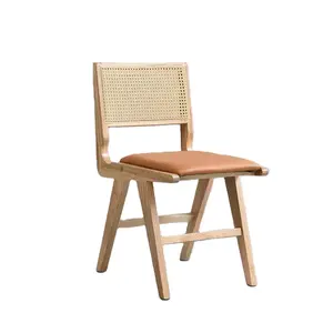 适合您的背部客厅椅子木质藤条餐椅藤条木椅