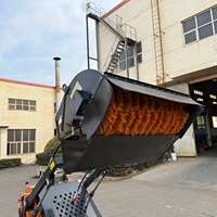 Skid-Steer Rotationsbesen Anbaugerät für Skid-Steer Winkelbesen Straßenkehrmaschine Bürste zur Schneeräumung