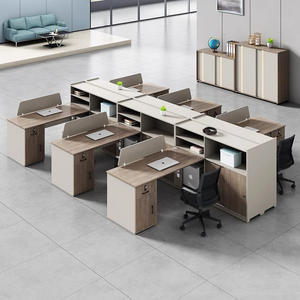 Ensemble bureau et chaise Saint-Leste en forme de L avec rangement pour poste de travail des employés financiers - Product Image 4