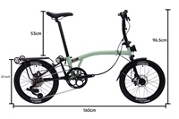 Vélo pliable à trois plis, 16 pouces, haute qualité, 9 vitesses, cadre en acier au molybdène, frein à disque, vélo pliable portable