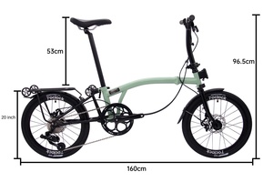Sepeda Lipat Tiga 16-Inci Berkualitas Tinggi 9-Speed Rangka Baja Molibdenum Rem Cakram Sepeda Lipat Portabel - Product Image 2