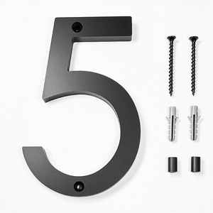 Acrylic Home Decor 6 Inch Black <strong>Modern</strong> <strong>Floating</strong> <strong>House</strong> <strong>Number</strong> With Mounting Hardware Invisible Screw