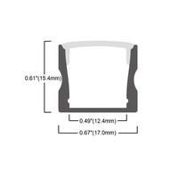Profilé en aluminium pour LED 17*15.4MM, profilé en aluminium pour LED, canal en aluminium pour LED, profilé d'éclairage en aluminium pour bandes LED