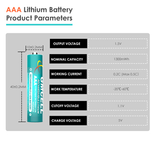 <span class=keywords><strong>1</strong></span>.5 volt AAA li trên pin <span class=keywords><strong>1</strong></span>.5 V 1300mwh gmcell <span class=keywords><strong>lithium</strong></span> có thể sạc lại pin cho khóa thông minh & Máy nghe nhạc MP3 - Product Image 5