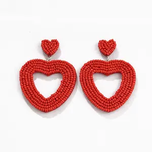 원래 디자인 손으로 짠 페르시 사랑 귀걸이 쌀 페르시 귀걸이 하트 모양의 복숭아 심장 어머니의 날 스터드