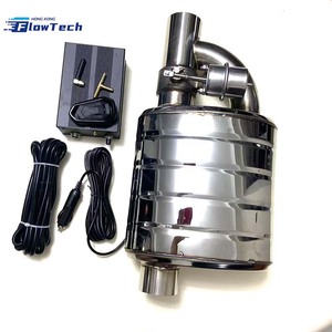 Pot d'échappement universel FlowTech en acier inoxydable poli miroir avec télécommande 2,5 pouces 3 pouces - Product Image 1