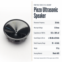 Haut-parleur piézoélectrique ultrasonique 38 mm 20 kHz 88 dB étanche en film ABS noir pour répulsif d'oiseaux et capteur de distance de stationnement